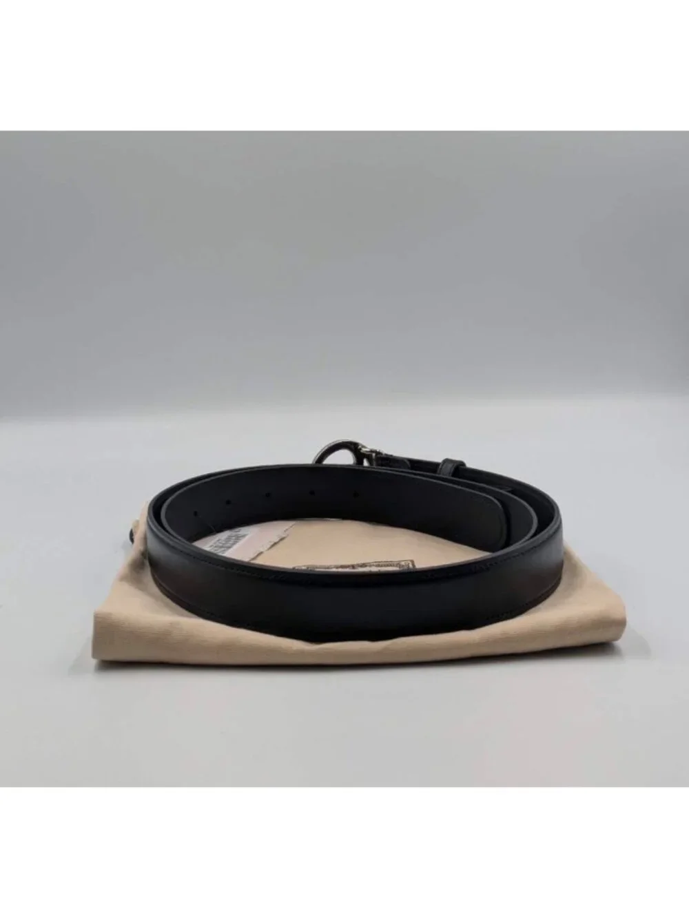 Gucci Men’s Interlocking G Ciny Calfskin W30mm Belt Black 120cm 734771
